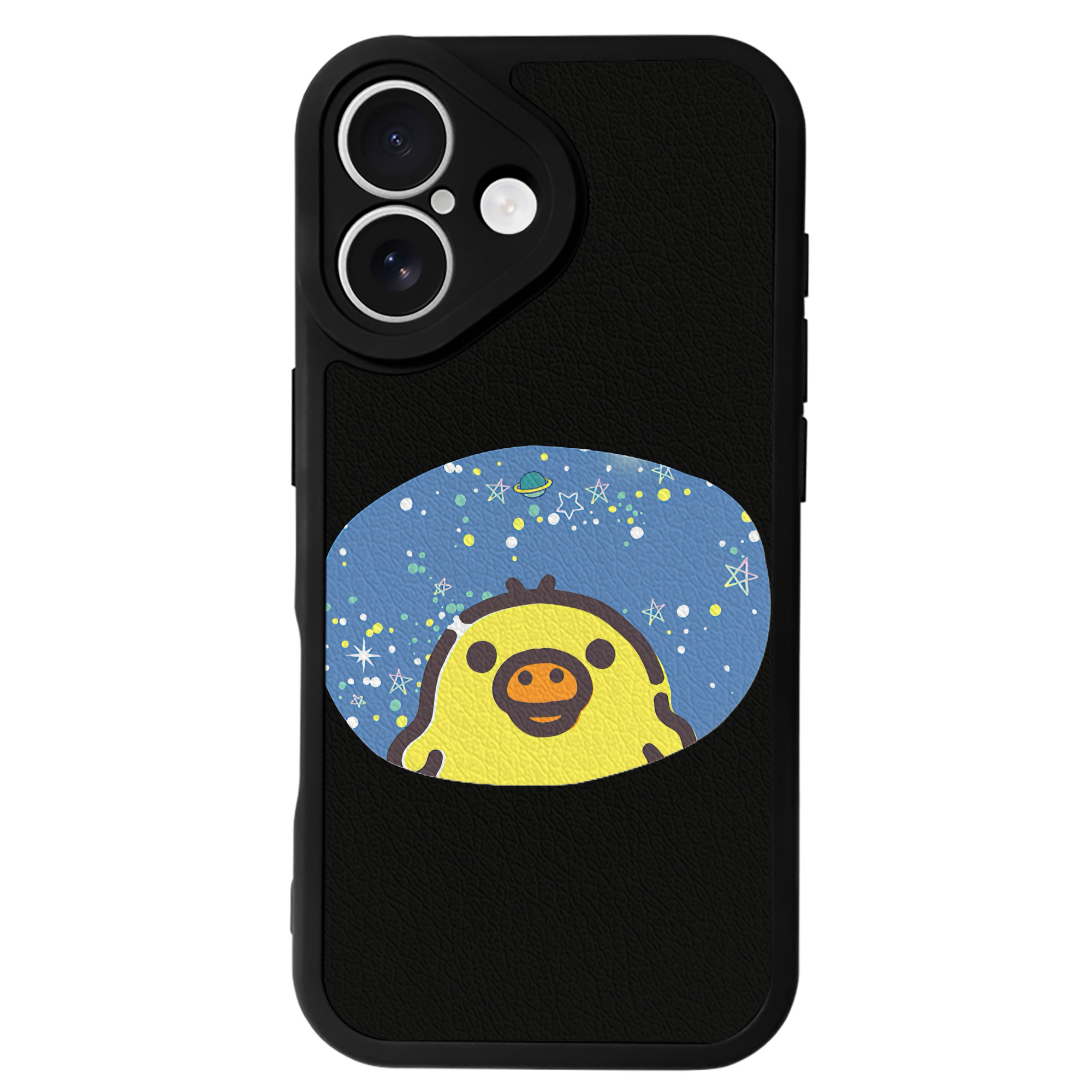 （画像用） リラックマ リラックマ キイロイトリ Rilakkuma Korilakkuma Kiiroitori 【iPhone 16シリーズ対応】シリコンスマホケース（レザー調） 材質：シリコン